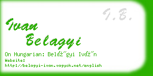 ivan belagyi business card